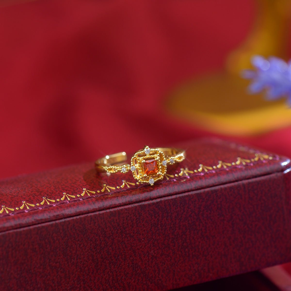 Lustre Ruby Ring - Gold - Plated - Abbott Atelier