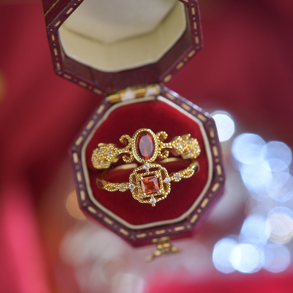 Lustre Ruby Ring - Gold - Plated - Abbott Atelier