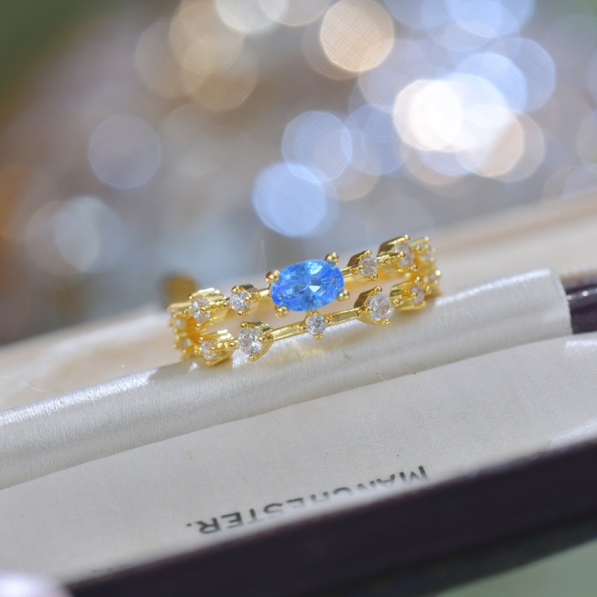 Majesté Blue Topaz Ring - Gold-Plated - Abbott Atelier