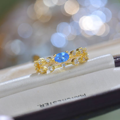 Majesté Blue Topaz Ring - Gold-Plated - Abbott Atelier