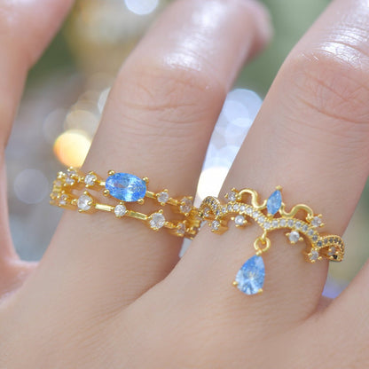 Majesté Blue Topaz Ring - Gold-Plated - Abbott Atelier