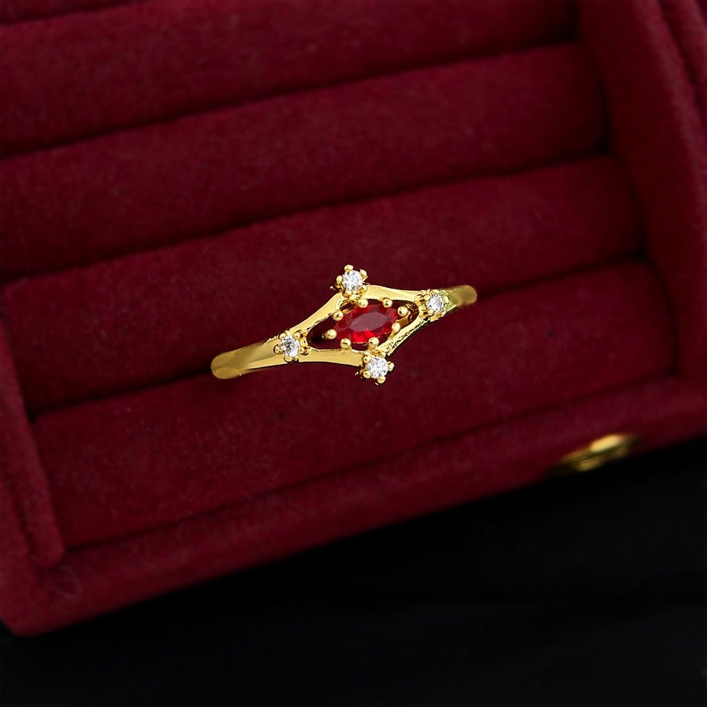 Marcella Ruby Ring - Gold-Plated - Abbott Atelier
