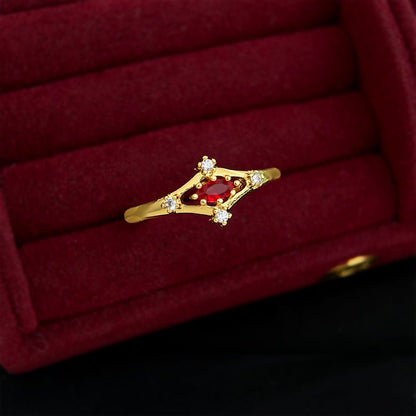 Marcella Ruby Ring - Gold-Plated - Abbott Atelier