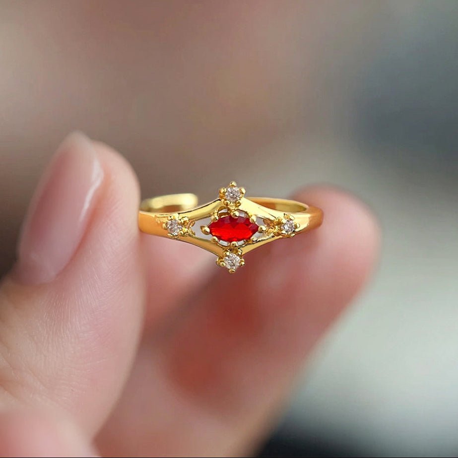 Marcella Ruby Ring - Gold-Plated - Abbott Atelier
