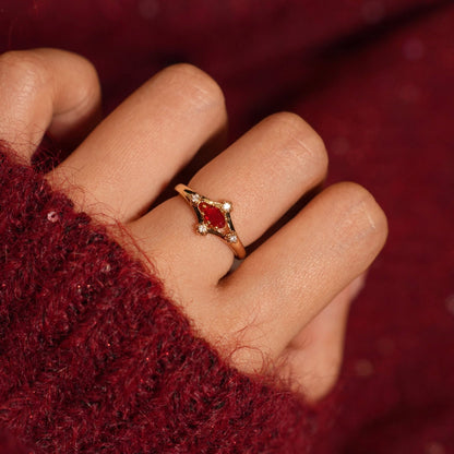 Marcella Ruby Ring - Gold-Plated - Abbott Atelier