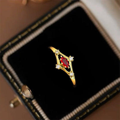 Marcella Ruby Ring - Gold-Plated - Abbott Atelier
