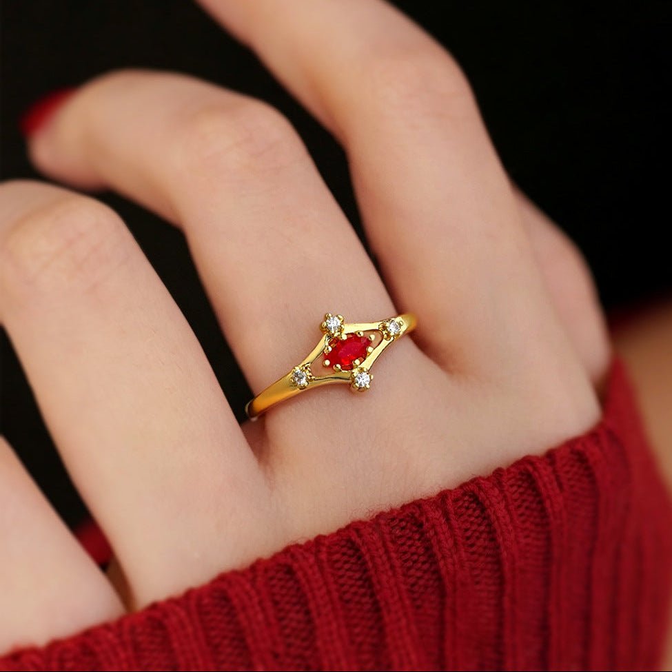 Marcella Ruby Ring - Gold-Plated - Abbott Atelier