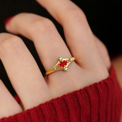 Marcella Ruby Ring - Gold-Plated - Abbott Atelier