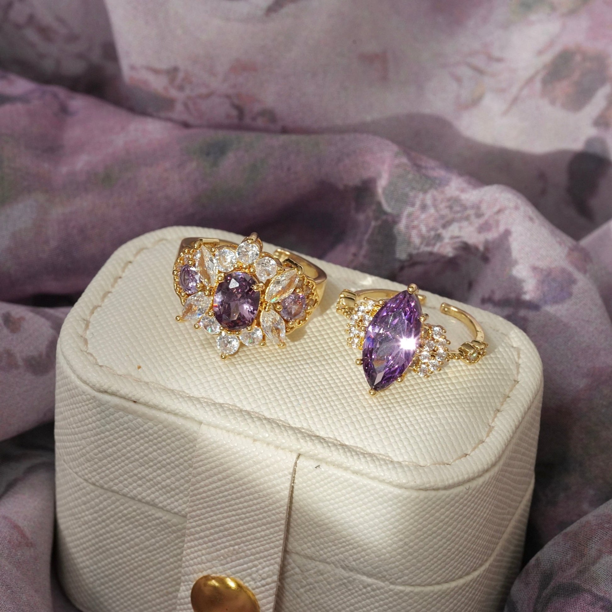 Marquise Amethyst Ring - Gold - Plated - Abbott Atelier