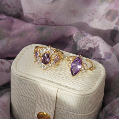 Marquise Amethyst Ring - Gold - Plated - Abbott Atelier