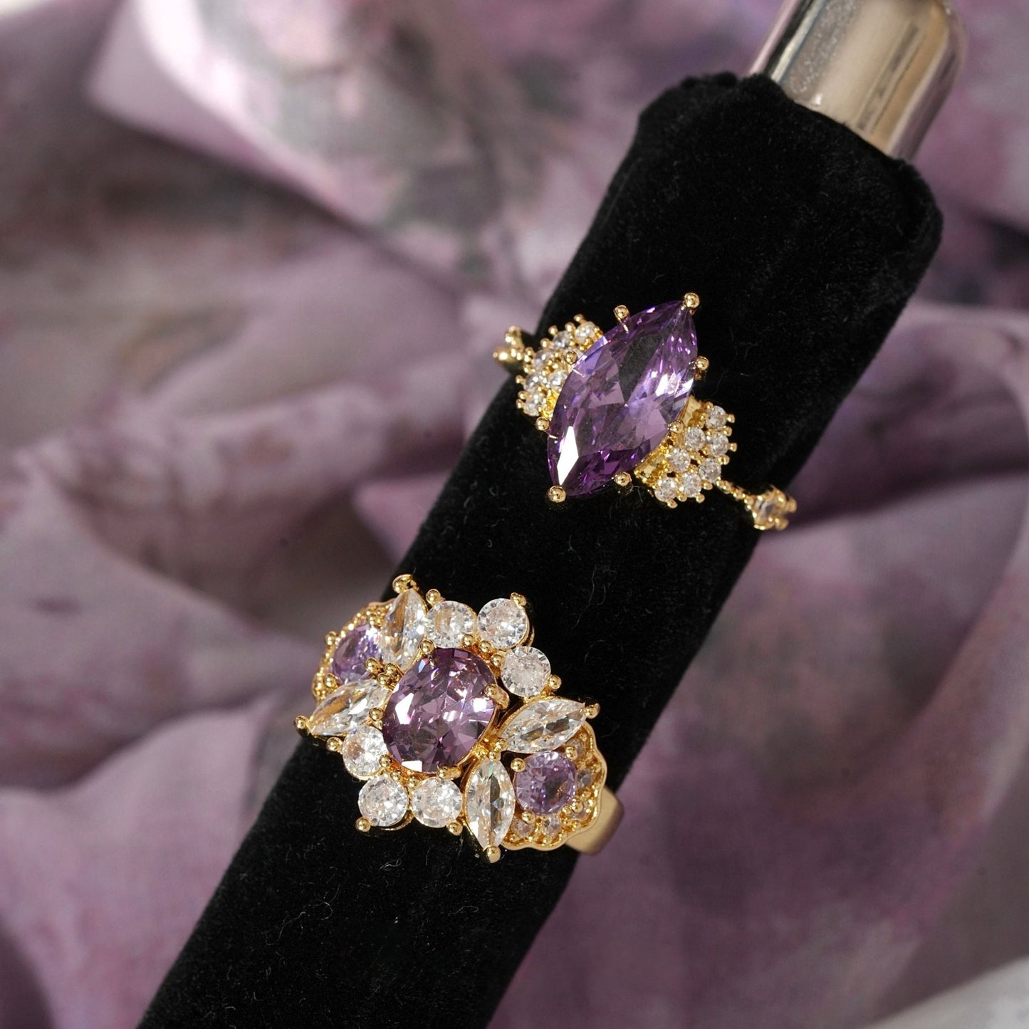 Marquise Amethyst Ring - Gold - Plated - Abbott Atelier