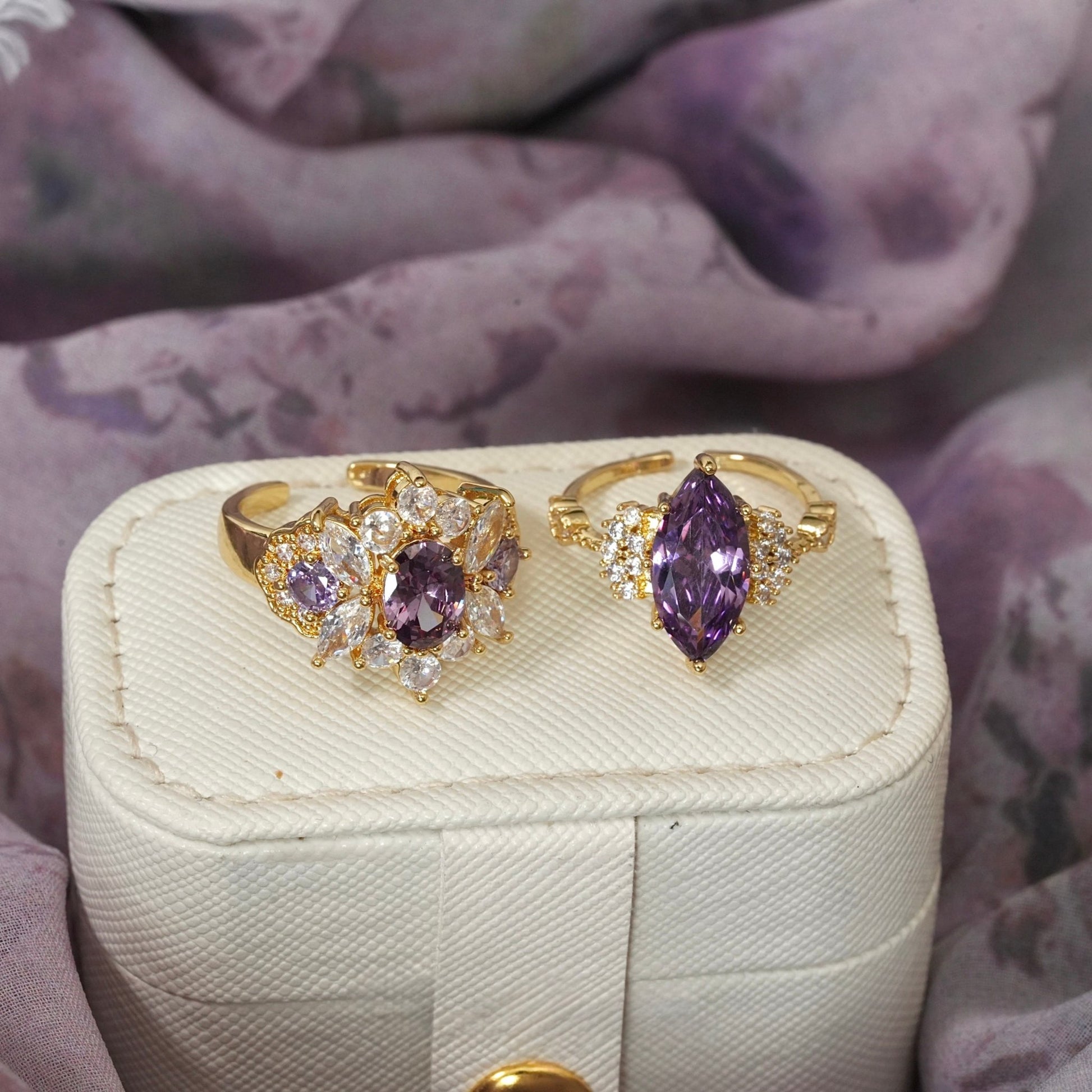 Marquise Amethyst Ring - Gold - Plated - Abbott Atelier