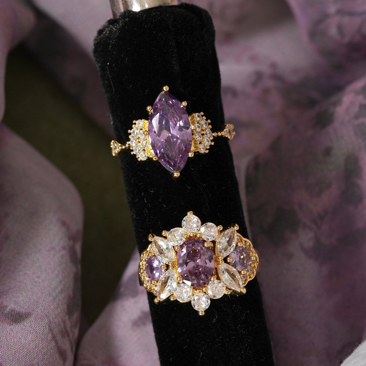Marquise Amethyst Ring - Gold - Plated - Abbott Atelier