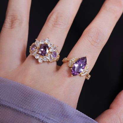 Marquise Amethyst Ring - Gold - Plated - Abbott Atelier