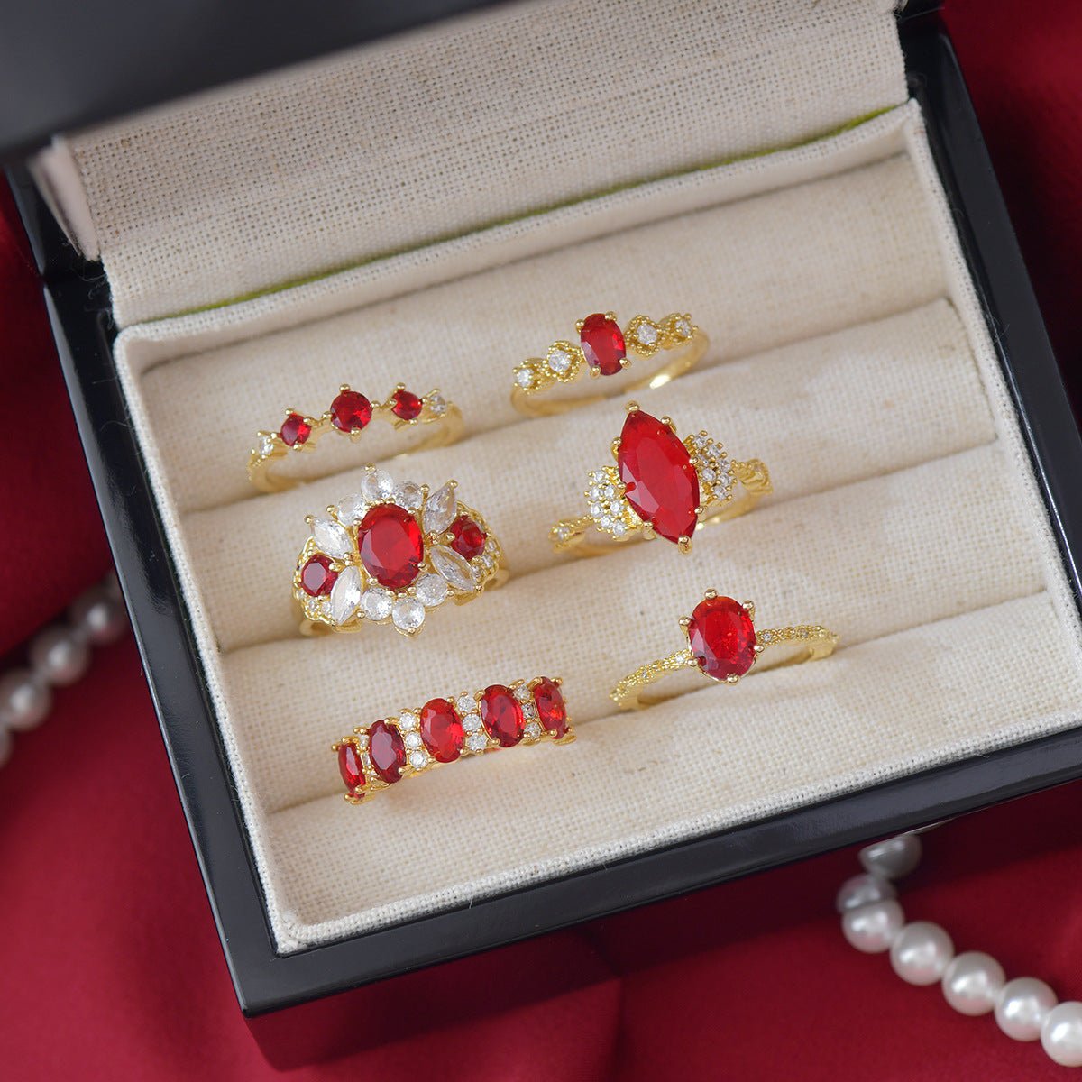 Marquise Ruby Ring - Gold - Plated - Abbott Atelier