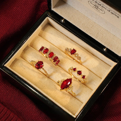 Marquise Ruby Ring - Gold - Plated - Abbott Atelier