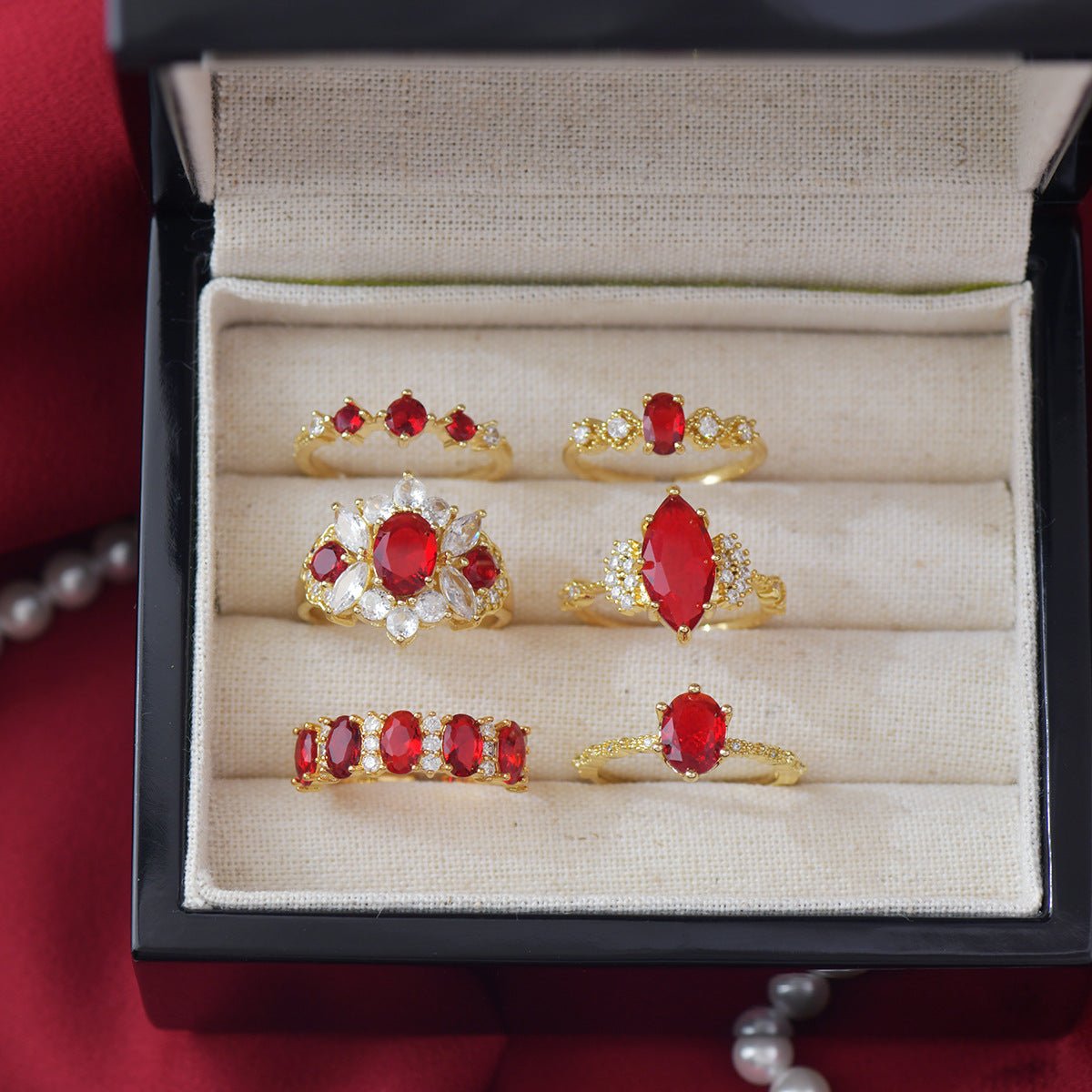Marquise Ruby Ring - Gold - Plated - Abbott Atelier