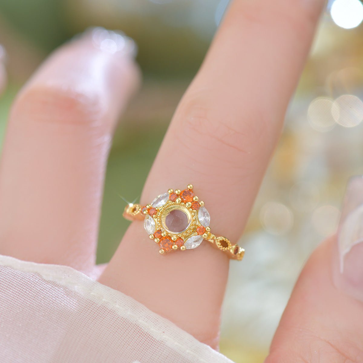Marseille Ring in Amber - Gold - Plated - Abbott Atelier