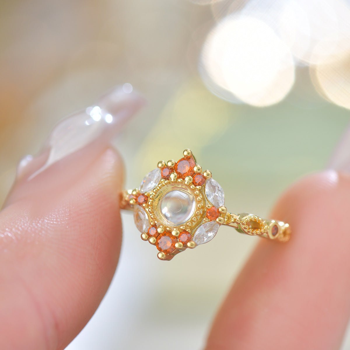 Marseille Ring in Amber - Gold - Plated - Abbott Atelier