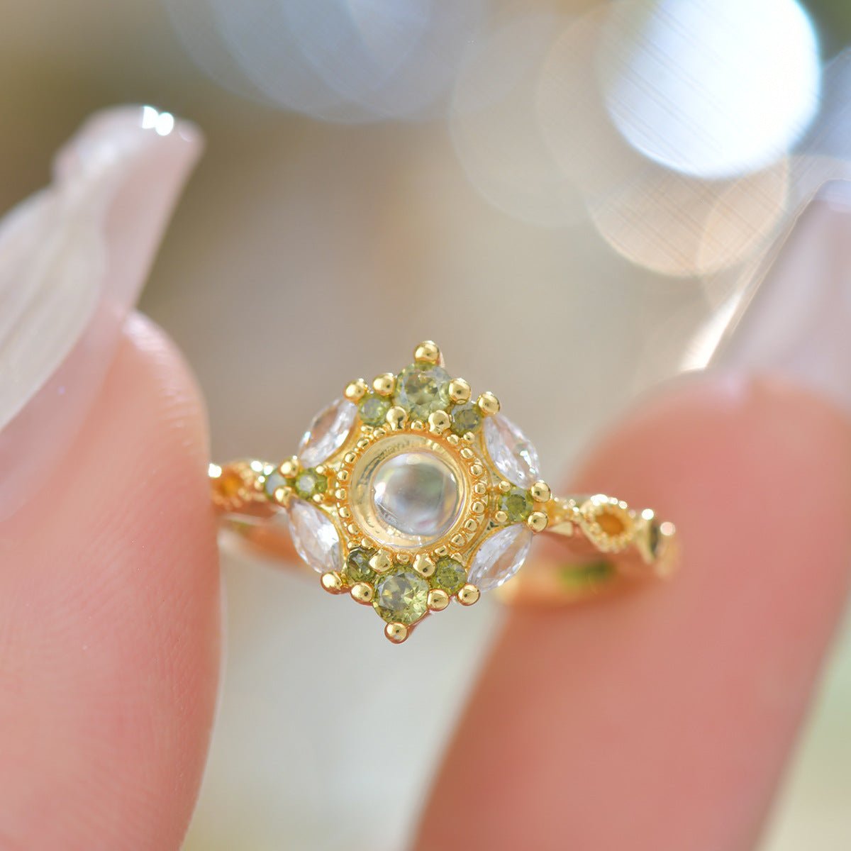 Marseille Ring in Olive - Gold - Plated - Abbott Atelier