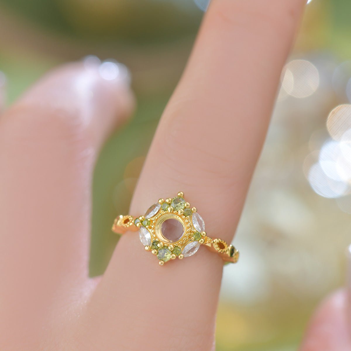 Marseille Ring in Olive - Gold - Plated - Abbott Atelier