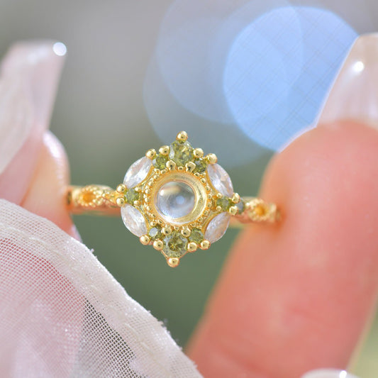 Marseille Ring in Olive - Gold - Plated - Abbott Atelier