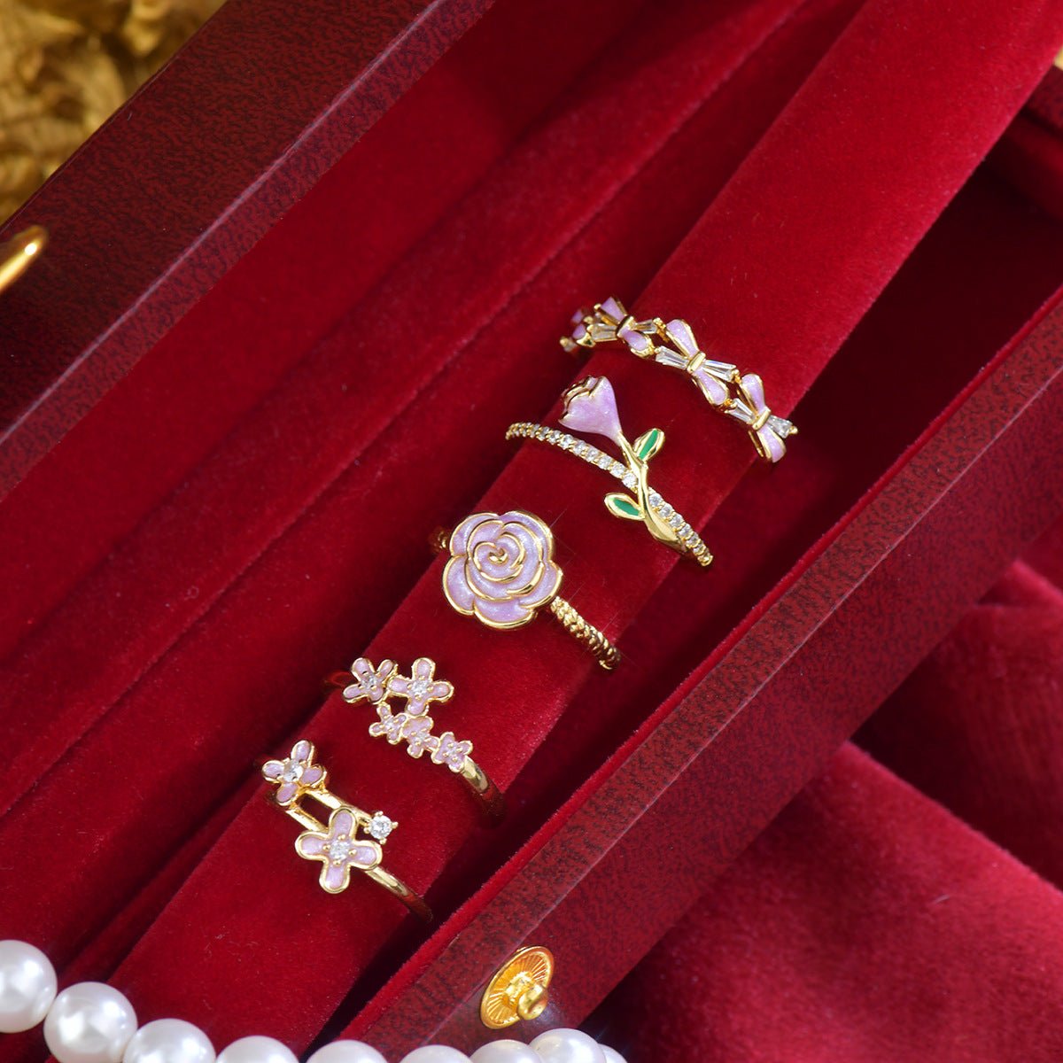 Mauve Lilac Ring - Gold - Plated - Abbott Atelier