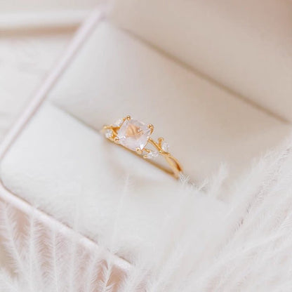 Meadowlight Quartz Ring (Solid Silver) - Gold Plated Sterling Silver - Abbott Atelier