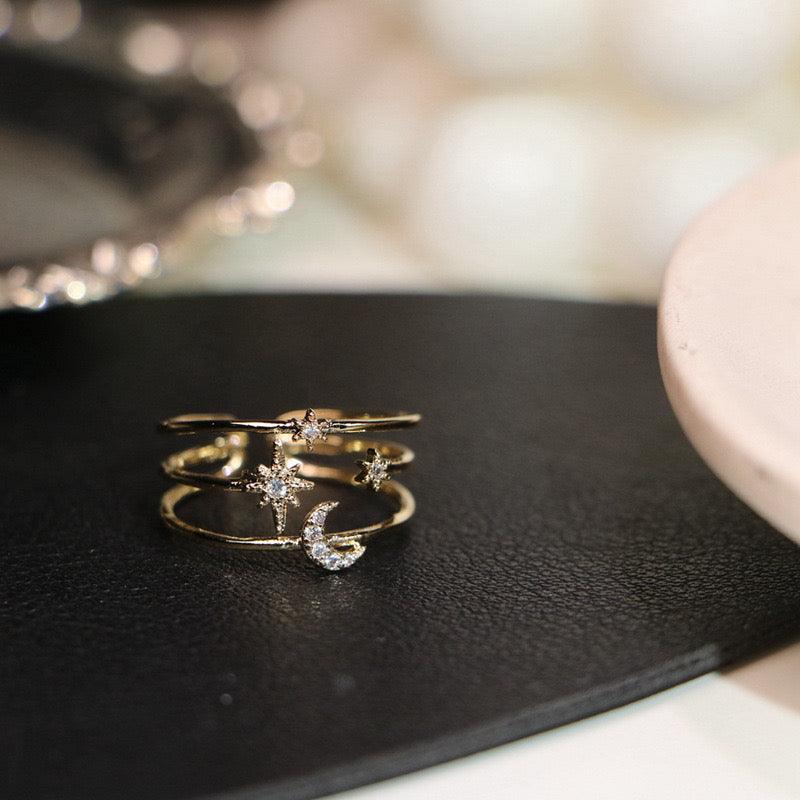 Moon and Star Ring - Eloisa - Gold Plated - Abbott Atelier