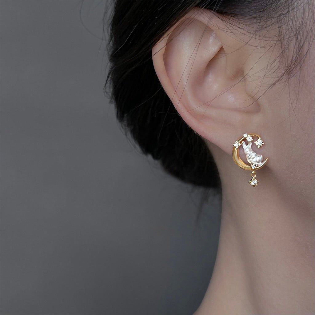 Moon Bunny Earrings - Hypoallergenic - Abbott Atelier