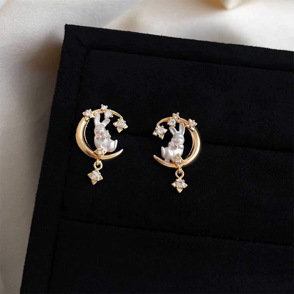 Moon Bunny Earrings - Hypoallergenic - Abbott Atelier