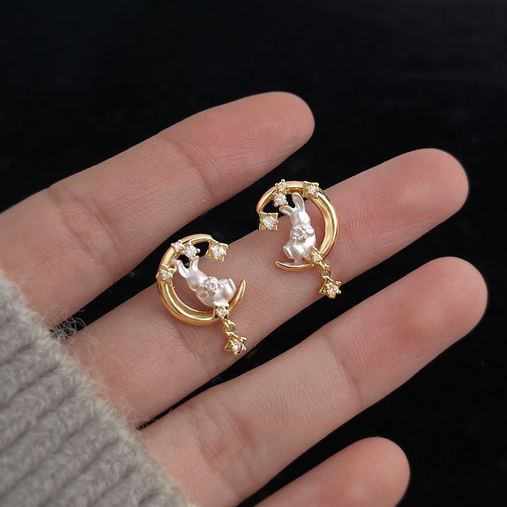 Moon Bunny Earrings - Hypoallergenic - Abbott Atelier