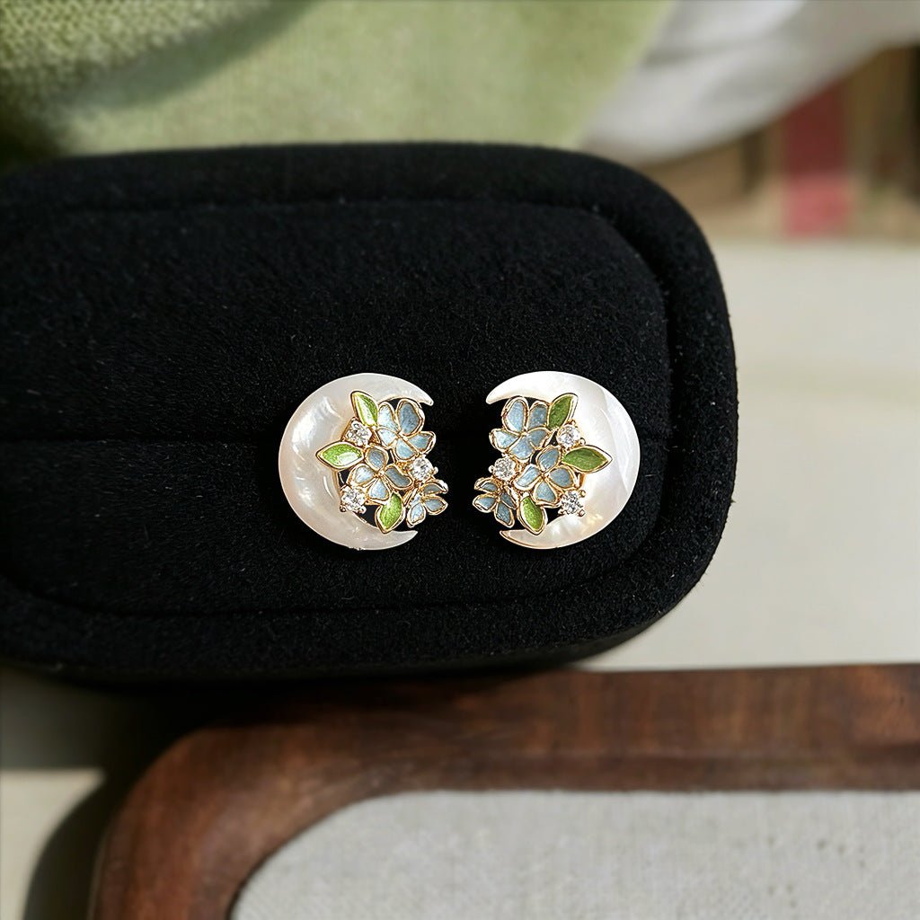 Moon Flower Earrings - Gold Plated - Abbott Atelier