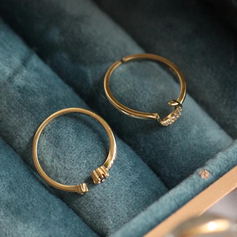 Moon Ring Set (Solid Silver) - Hypoallergenic - Abbott Atelier