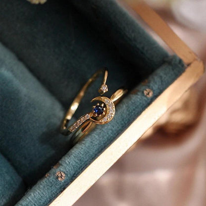 Moon Ring Set (Solid Silver) - Hypoallergenic - Abbott Atelier