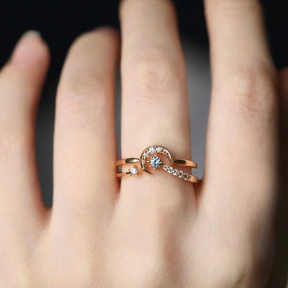 Moon Star Sonata Ring Set - Gold - Plated - Abbott Atelier