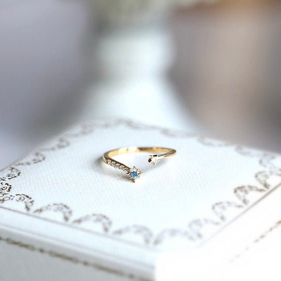 Moon Star Sonata Ring Set - Gold - Plated - Abbott Atelier