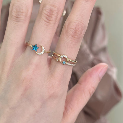 Moon Star Sonata Ring Set - Gold - Plated - Abbott Atelier