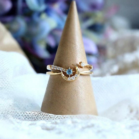 Moon Star Sonata Ring Set - Gold - Plated - Abbott Atelier