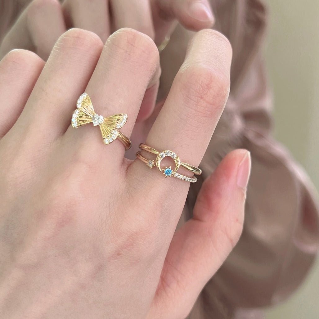 Moon Star Sonata Ring Set - Gold - Plated - Abbott Atelier