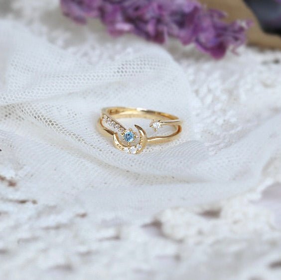 Moon Star Sonata Ring Set - Gold - Plated - Abbott Atelier