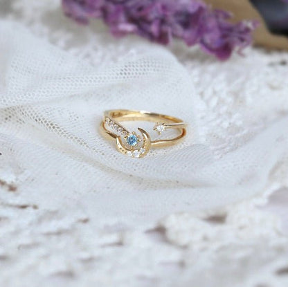 Moon Star Sonata Ring Set - Gold - Plated - Abbott Atelier