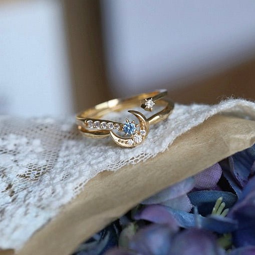 Moon Star Sonata Ring Set - Gold - Plated - Abbott Atelier