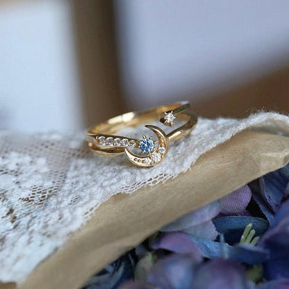 Moon Star Sonata Ring Set - Gold - Plated - Abbott Atelier