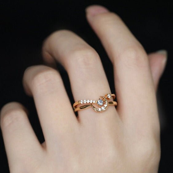 Moon Star Sonata Ring Set - Gold - Plated - Abbott Atelier