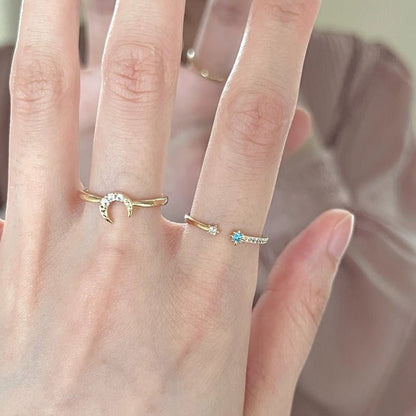 Moon Star Sonata Ring Set - Gold - Plated - Abbott Atelier