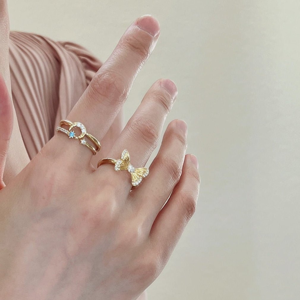 Moon Star Sonata Ring Set - Gold - Plated - Abbott Atelier