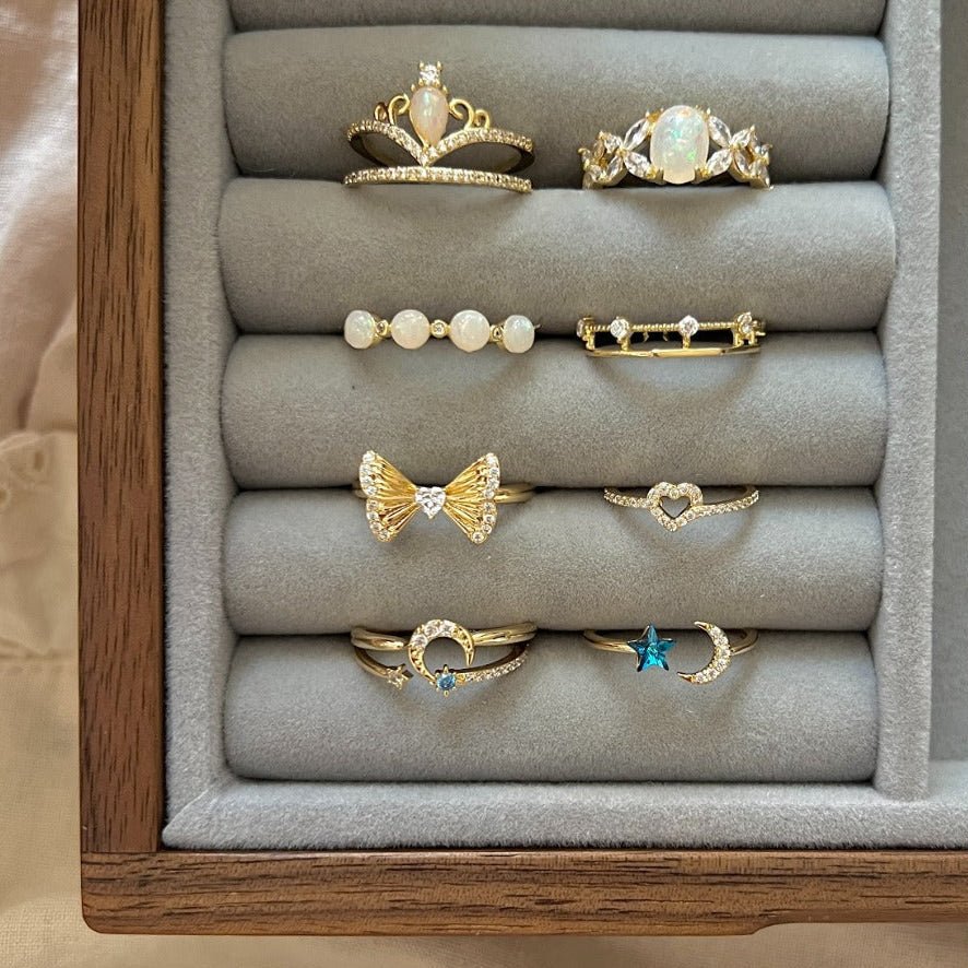 Moon Star Sonata Ring Set - Gold - Plated - Abbott Atelier