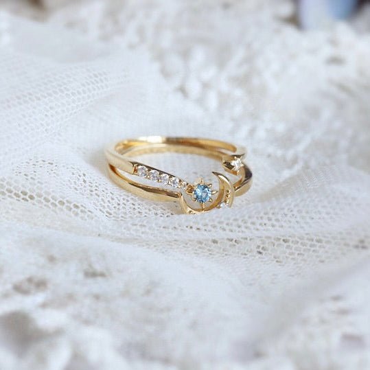 Moon Star Sonata Ring Set - Gold - Plated - Abbott Atelier