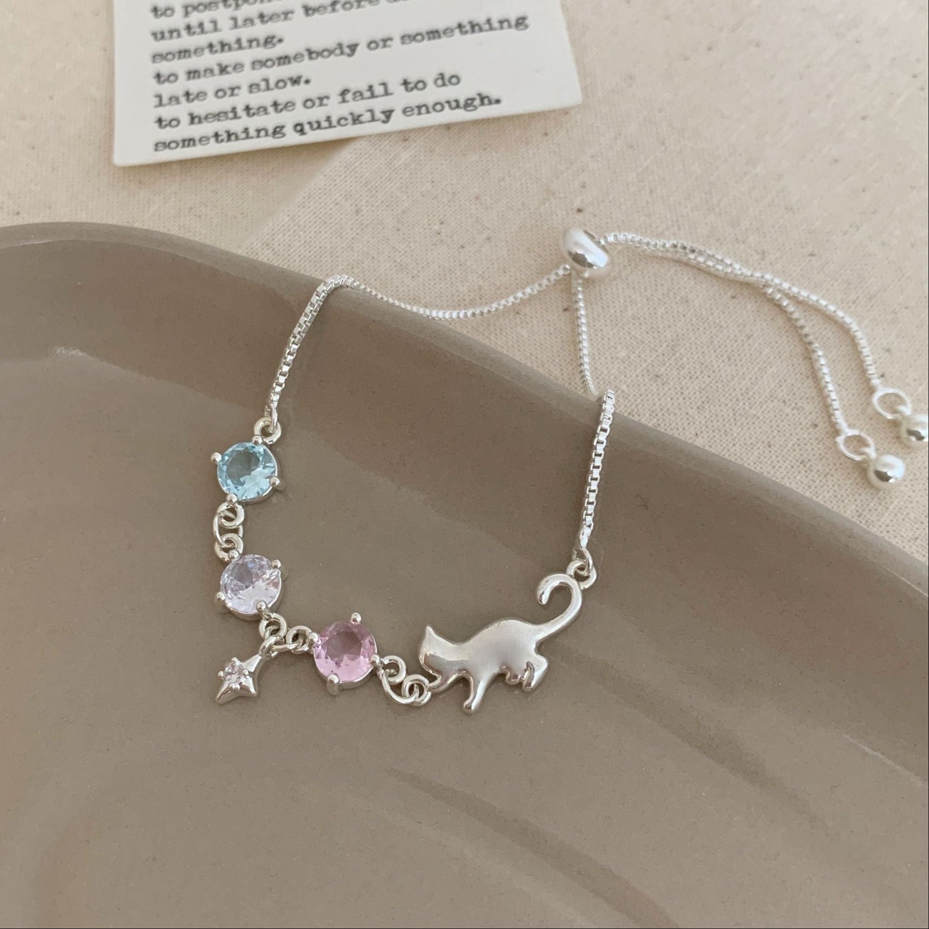 Moonlight Kitty Bracelet - Gold Plated Brass - Abbott Atelier